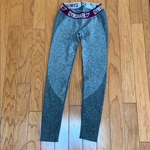 Gymshark Flex Leggings-Charcoal/Deep Plum